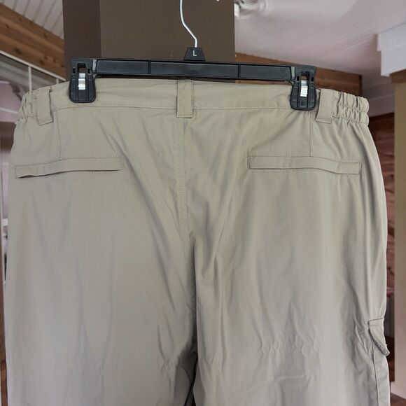 2 LL Bean Hiking Pant Men L Gray/Brown Stretch Waist Cargo Performance Gorpcore - Picture 7 of 11